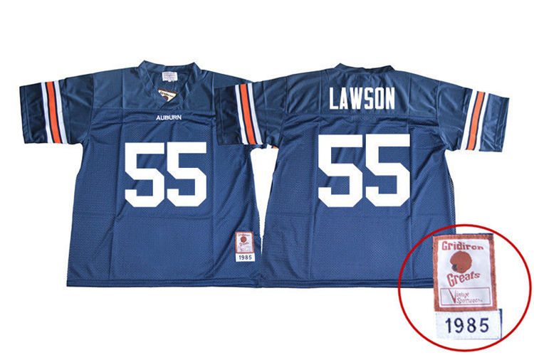 Men's Auburn Tigers #55 Carl Lawson 1985 Throwback Navy College Stitched Football Jersey